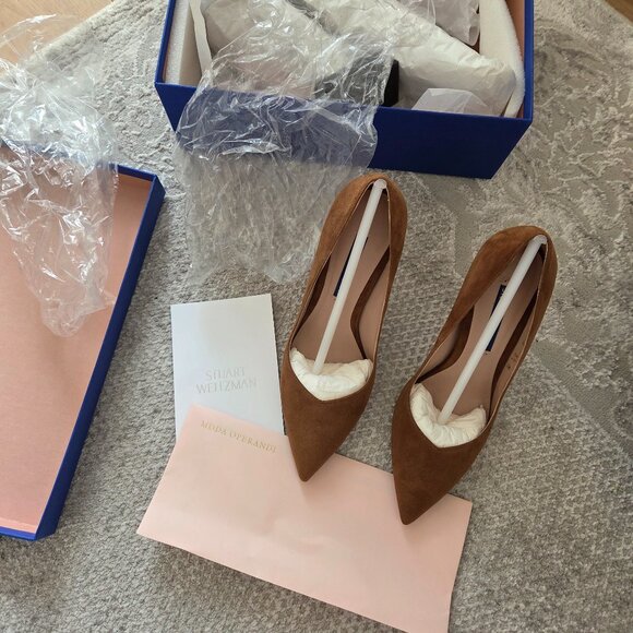 Stuart Weitzman Anny Basket brown suede leather 5.5 - Picture 8 of 11